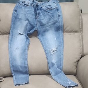 Judy Blue Light Blue Distressed Skinny Jeans Size 31/13